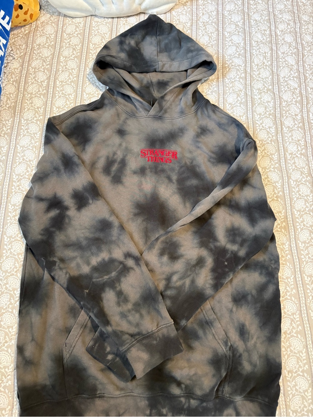 Men's Black Tie-Dye Stranger Things Hoodie